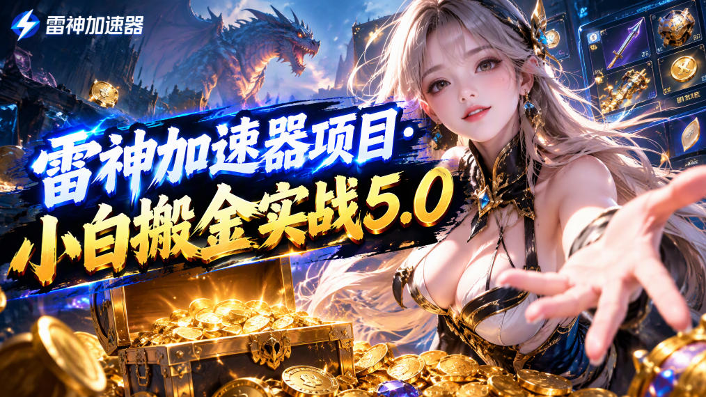 雷神加速器项目·小白搬金实战5.0，抖音W播100-150r，小白入局一天也能几十r-驿想项目网