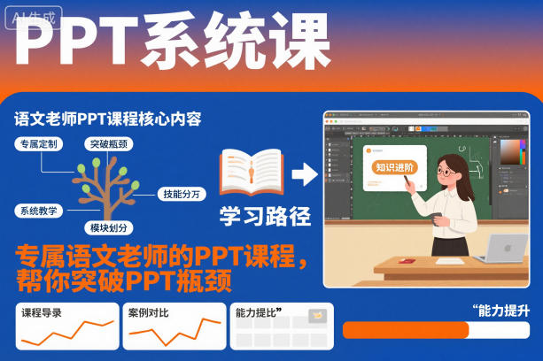 PPT系统课,专属语文老师的PPT课程,帮你突破PPT瓶颈-驿想项目网