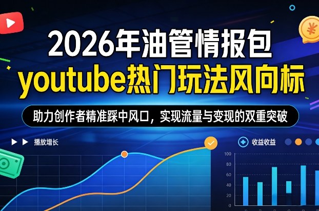 2026年油管情报包，youtube热门玩法风向标，助力创作者精准踩中风口，实现流量与变现的双重突破-驿想项目网
