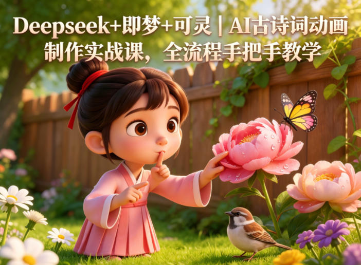 Deepseek+即梦+可灵｜AI古诗词动画制作实战课，全流程手把手教学-驿想项目网