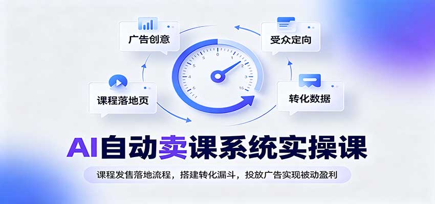 AI自动卖课系统实操课：课程发售落地流程，搭建转化漏斗，投放广告实现被动盈利-驿想项目网