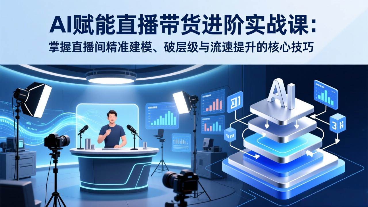 （17405期）AI赋能直播带货进阶实战课：掌握直播间精准建模、破层级与流速提升的核心技巧-驿想项目网