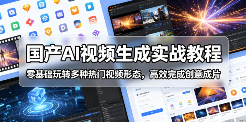 国产AI视频生成实战教程，零基础玩转多种热门视频形态，高效完成创意成片-驿想项目网