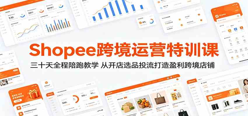 Shopee跨境运营特训课：三十天全程陪跑教学，从开店选品投流打造盈利跨境店铺-驿想项目网
