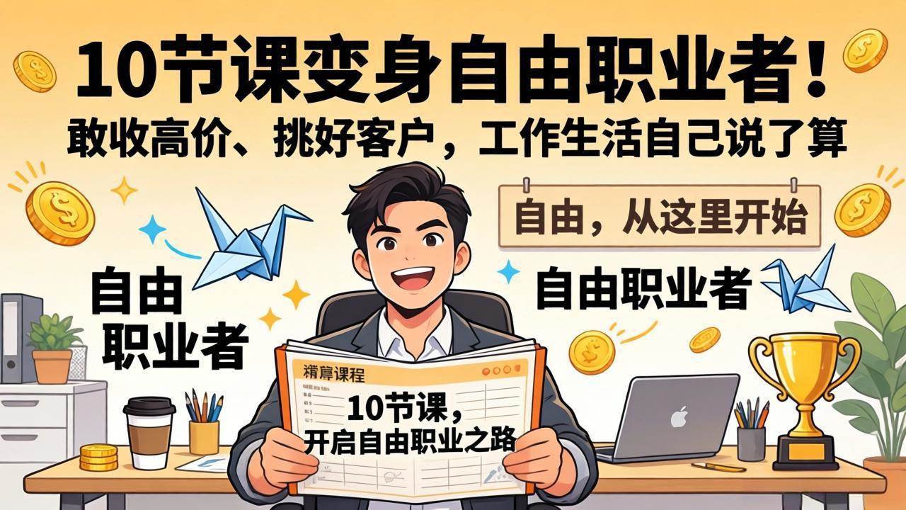 （17663期）10 节课变身自由职业者！敢收高价、挑好客户，工作生活自己说了算-驿想项目网