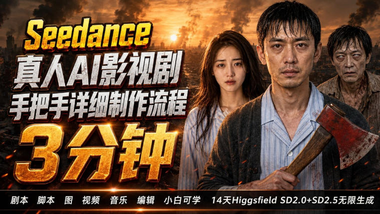 3分钟真人AI影视剧怎么做？SD 2.0手把手完整制作流程｜Higgsfield 14天SD 2.0/2.5无限生成-驿想项目网