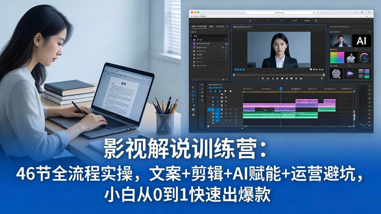 （18053期）影视解说特训营：46节全流程实操，文案+剪辑+AI赋能+运营避坑，小白从0到1快速出爆款-驿想项目网