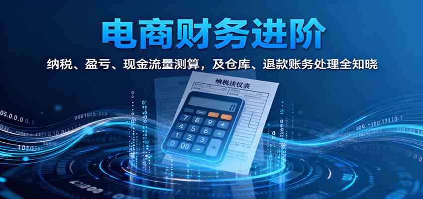 电商财务进阶：纳税、盈亏、现金流量测算，及仓库、退款账务处理全知晓-驿想项目网