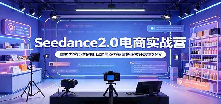 Seedance2.0电商实战营：重构内容创作逻辑，找准高潜力赛道快速拉升店铺GMV-驿想项目网