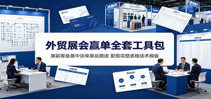 外贸展会赢单全套工具包：展前筹备展中谈单展后跟进，配套完整表格话术模板-驿想项目网