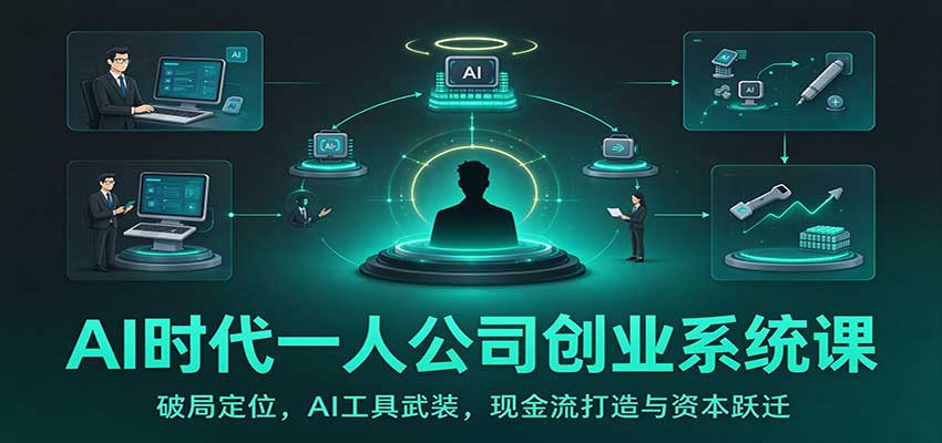 AI时代一人公司创业系统课：破局定位，AI工具武装，现金流打造与资本跃迁-驿想项目网