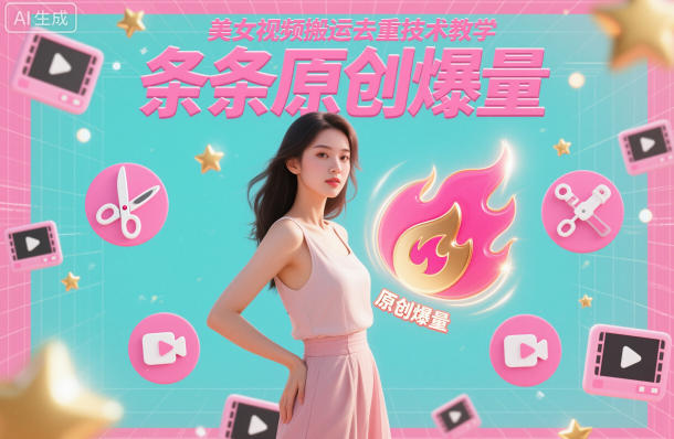 美女视频搬运去重技术教学,条条原创爆量-驿想项目网