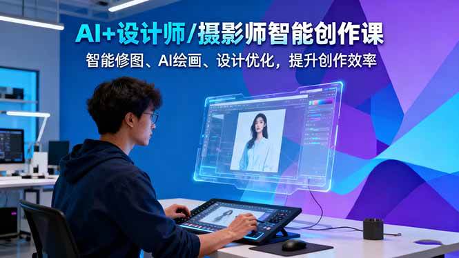 (16398期)AI+设计师/摄影师智能创作课:智能修图、AI绘画、设计优化,提升创作效率-驿想项目网