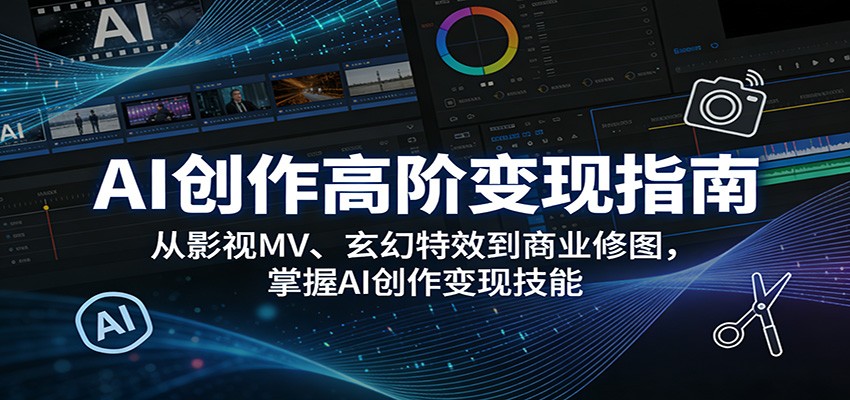 AI创作高阶变现指南:从影视MV、玄幻特效到商业修图,掌握AI创作变现技能 AI创作高阶变现指南:从影视MV、玄幻特效到商业修图,掌握AI创作变现技能