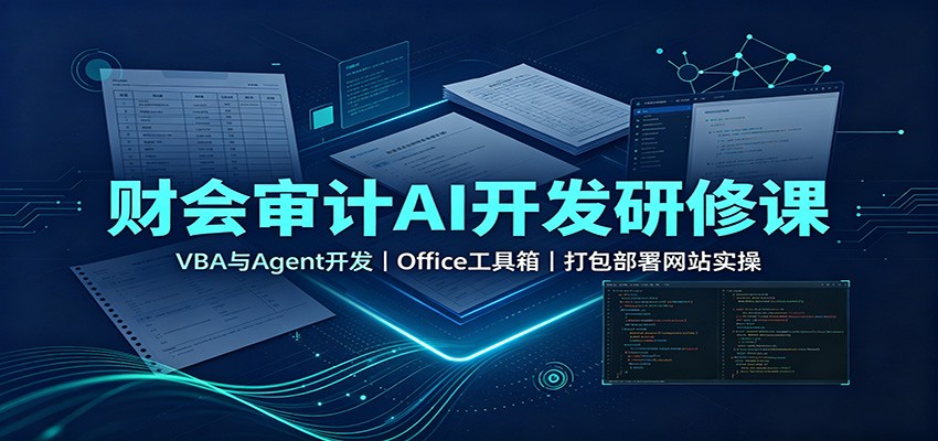 财会审计AI开发研修课：VBA与Agent开发，Office工具箱，打包部署网站实操-驿想项目网