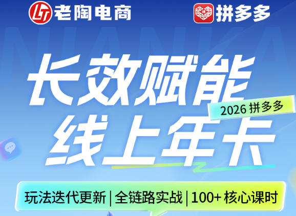 拼多多线上SVIP线上年卡，从认知到基础、从推广到活动、从活动到玩法，全链路实战（260730）-驿想项目网
