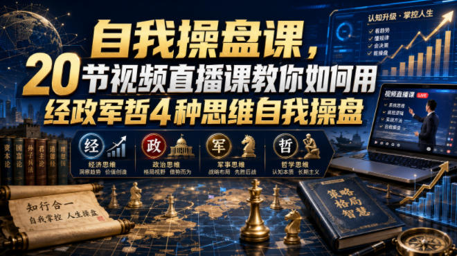 自我操盘课，20节视频直播课教你如何用经政军哲4种思维自我操盘-驿想项目网