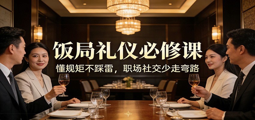 公众号收费文章：《饭局礼仪必修课：懂规矩不踩雷，职场社交少走弯路》-驿想项目网