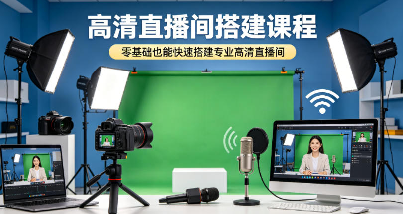 高清直播间搭建课程，零基础也能快速搭建专业高清直播间-驿想项目网