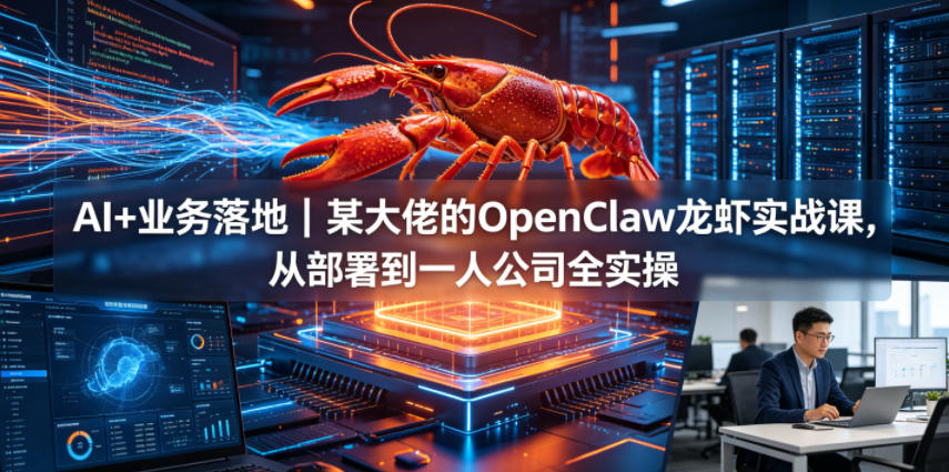 AI+业务落地｜某大佬的OpenClaw小龙虾实战课，从部署到一人公司全实操-驿想项目网