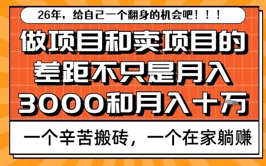为什么卖项目能轻松月入10个W，而做项目却真正賺不到什么钱？原因竟然是这个！【揭秘】-驿想项目网