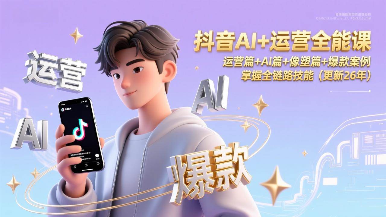 （17078期）抖音AI+运营全能课，运营篇+AI篇+像塑篇+爆款案例，掌握全链路技能（更新26年）-驿想项目网