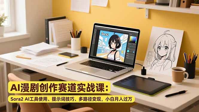 （16936期）AI漫剧创作赛道实战课：Sora2 AI工具使用、提示词技巧、多路径变现，小白月入过万-驿想项目网