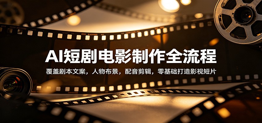 AI短剧电影制作全流程：覆盖剧本文案，人物布景，配音剪辑，零基础打造影视短片-驿想项目网