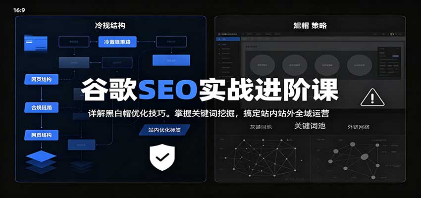 2026谷歌SEO实战进阶课：详解黑白帽优化技巧，掌握关键词挖掘，搞定站内站外全域运营-驿想项目网