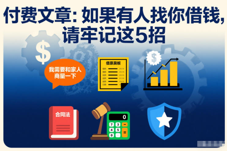 付费文章：如果有人找你借钱，请牢记这5招-驿想项目网