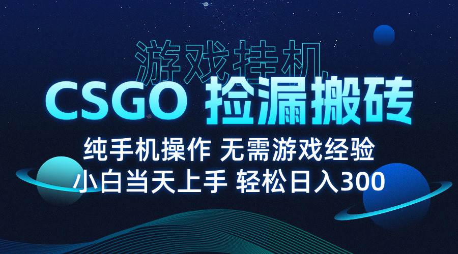 图片[1]-（15820期）8月最新游戏搬砖，CSGO纯挂机，不需要玩游戏，实现真挂机，月入1W+-驿想项目网