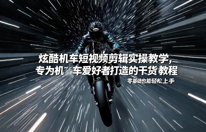 炫酷机车短视频剪辑实操教学，专为机车爱好者打造的干货教程，零基础也能轻松上手-驿想项目网