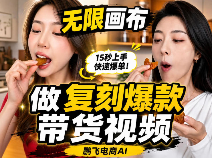 无限画布实操教程，搭一个炸裂级黑科技工作流——一键复刻爆款带货视频-驿想项目网