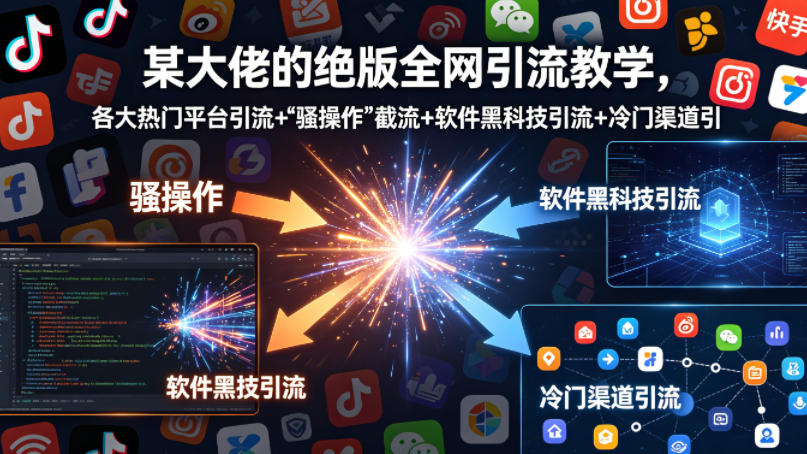 某大佬的绝版全网引流教学，各大热门平台引流+”骚操作”截流+软件黑科技引流+冷门渠道引流等-驿想项目网
