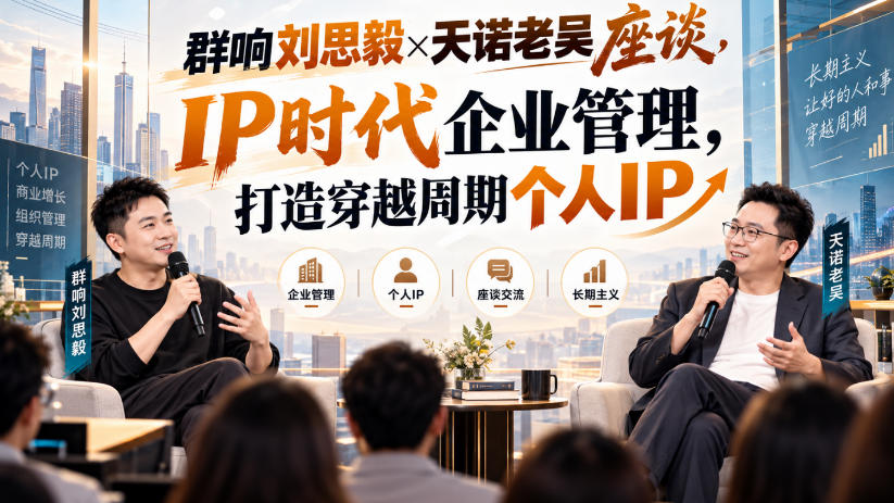 群响刘思毅×天诺老吴座谈，IP时代企业管理，打造穿越周期个人IP-驿想项目网