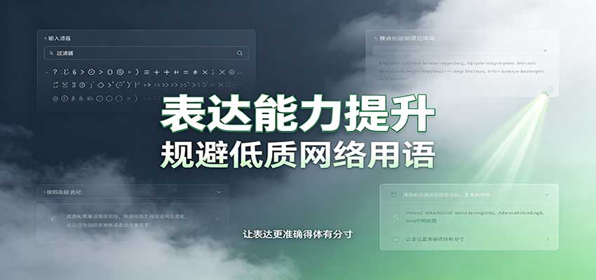 表达能力提升：语言塑造思想逻辑，规避低质网络用语，强化心智感知-驿想项目网