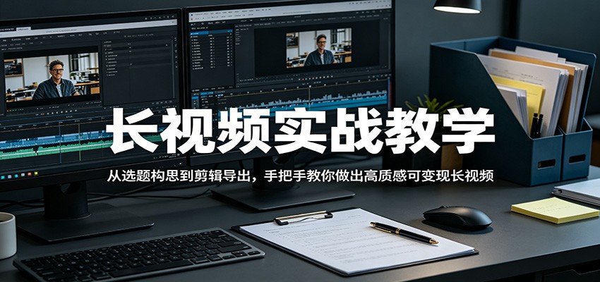 长视频实战教学，从选题构思到剪辑导出，手把手教你做出高质感可变现长视频-驿想项目网