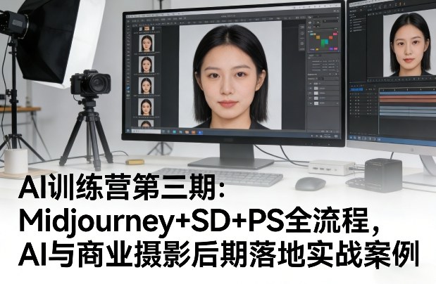 AI训练营第三期：Midjourney+SD+PS全流程，AI与商业摄影后期落地实战案例-驿想项目网