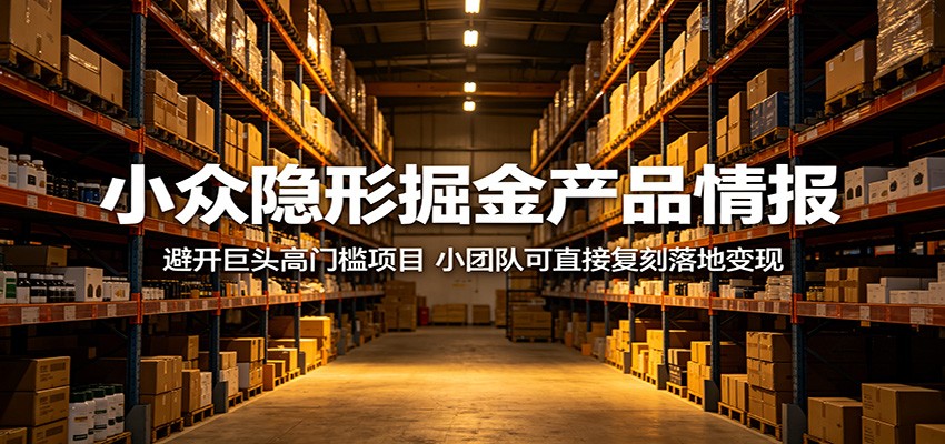 小众隐形掘金产品情报：避开巨头高门槛项目，小团队可直接复刻落地变现-驿想项目网